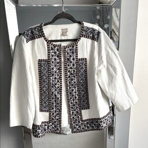 Beautiful Chico’s jacket. New with tags. Size 3